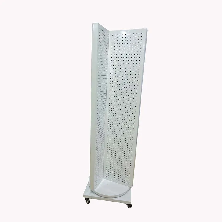 Perforated Back Panel Supermarket Shelf Pegboard Display Stands Storage Racks Shelf With Wheels