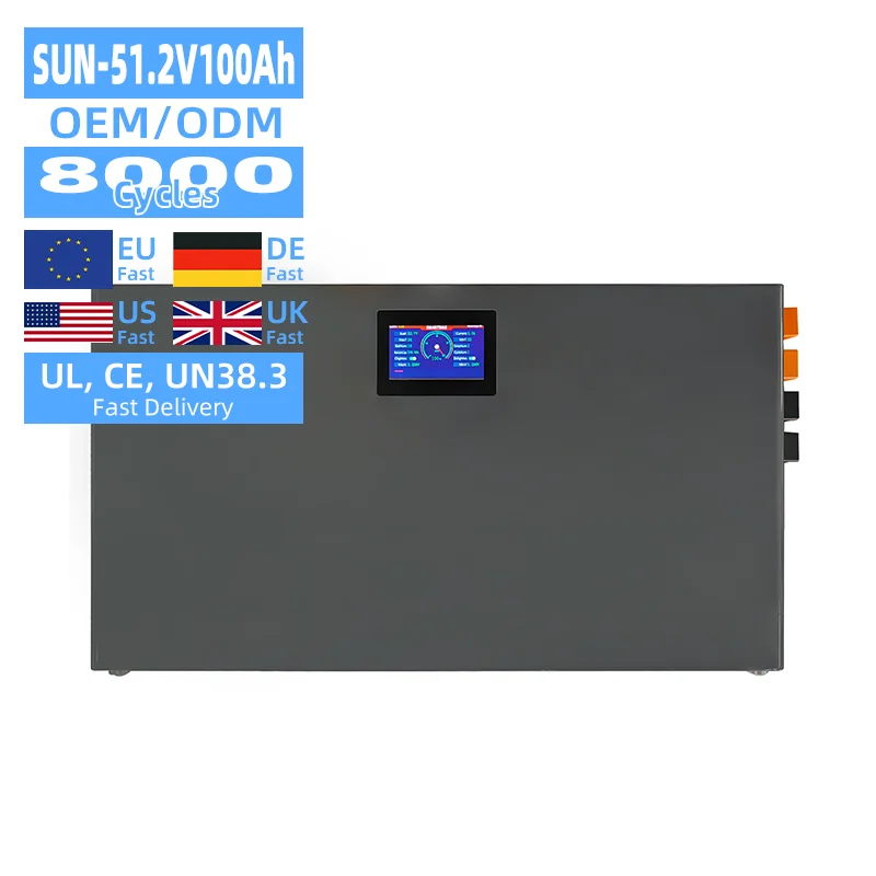 48v 10kwh 20kwh 30kwh 40kwh 50kwh Solar Inverter Battery 51.2v 200ah Stackable Lifepo4 Energy Storage Battery