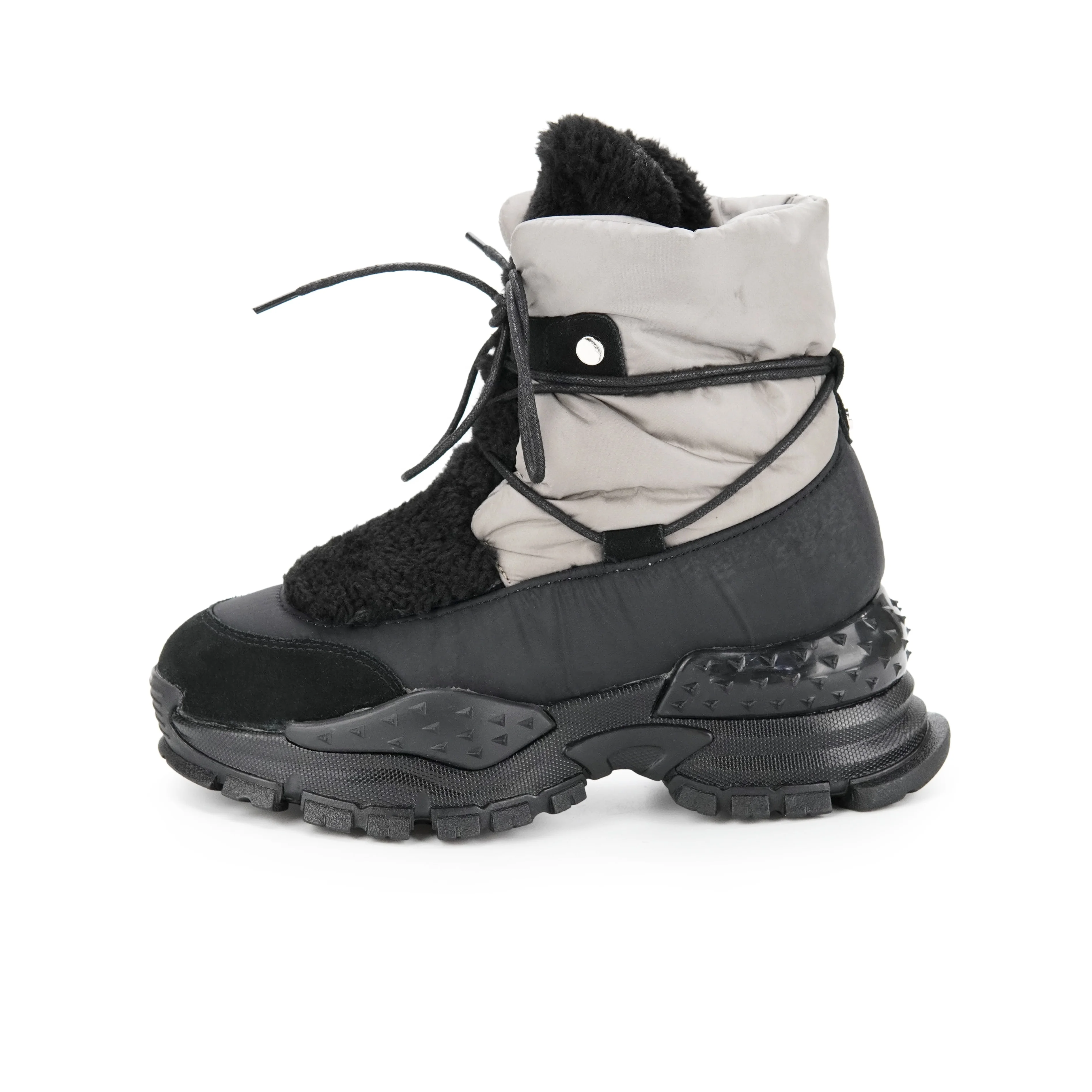 2022 нейлоновые черные зимние меховые ботинки на шнуровке, новинка, женские зимние ботинки до щиколотки для дам