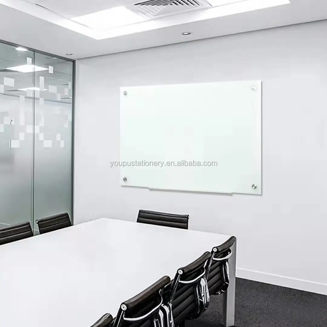 Flexible Magnetic Glass Whiteboard  With Frameless Design Easy to Install  For School Office and Kids Using Noticeboard