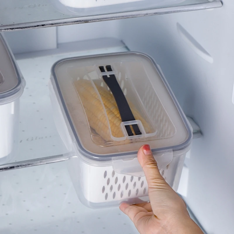 wholesale food grade plastic kitchen organization picnic drainwater basket Keep fresh box