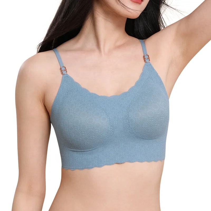 best quality cute 16 year girl bra padded Seamless Women lace bra tops full cup bra without wire design ladies