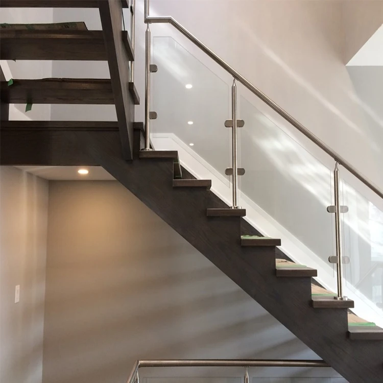Interior exterior stair railing safety clear glass railing with poles