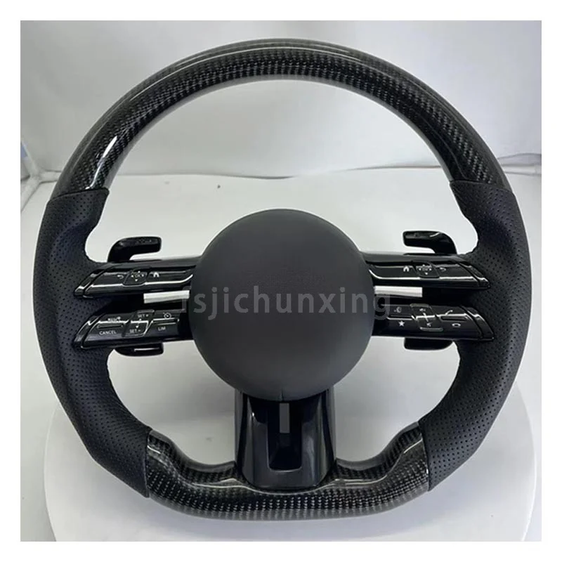 Carbon Fiber Steering Wheel For Benz AMG CLA GLC GLB GLS GLE C63 E63 W205 W213 2015 2016 2017 2018 2019 Car Interior Accessories