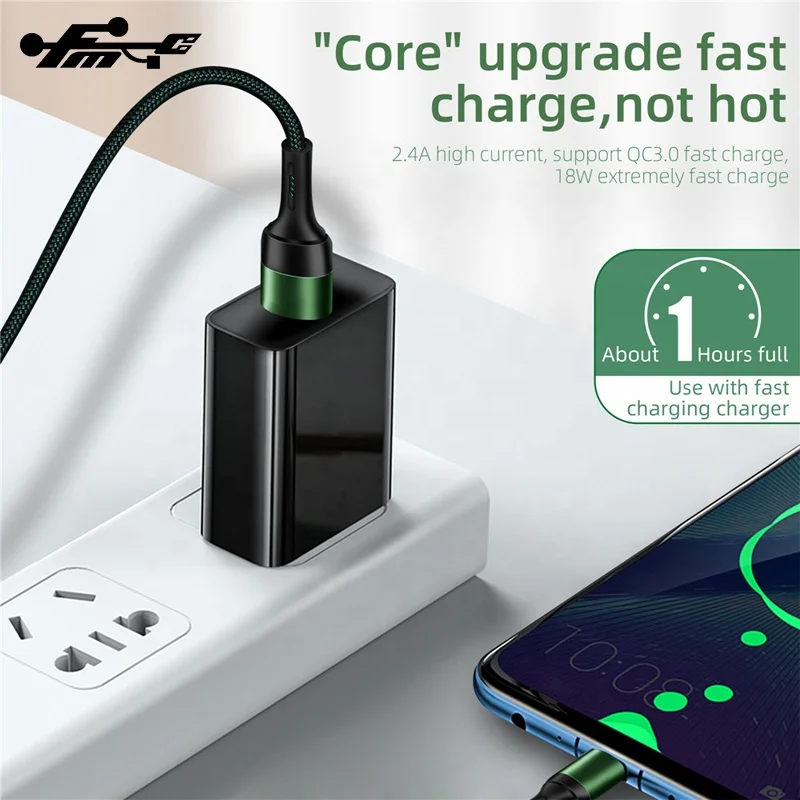 high quality Wholesale braided metal fast charging usb cable 2.4A micro usb cable