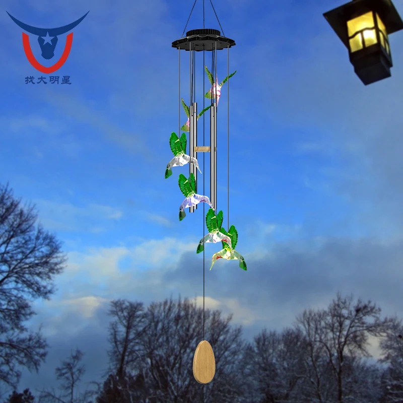 Campanula Hanging Iron Crafts Bells Hanging Living Bed Home Outdoor Garden Decor Solar Wind Chimes