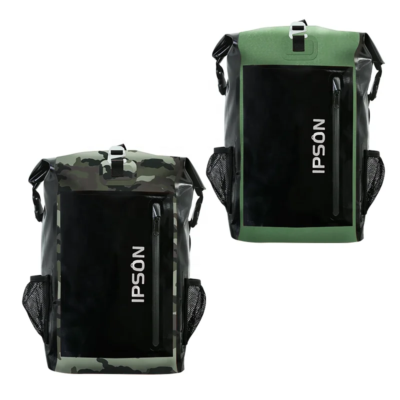
IPSON PVC Roll Top camouflage Waterproof Dry Bag Backpack Hunting Bag For Outdoor 