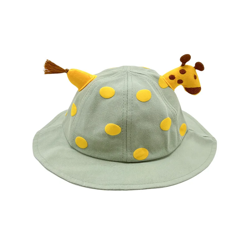 Summer cute baby sun protection bucket hat giraffe animal cartoon outdoor large brim sun visor bucket hat