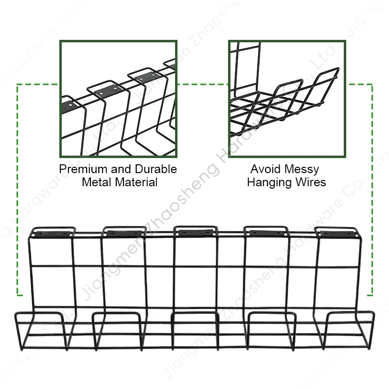 Office Computer Charging Wire Cord Cable Box Desktop Organizer Metal Tray Rack Under Desk Cable Management Cable Holder