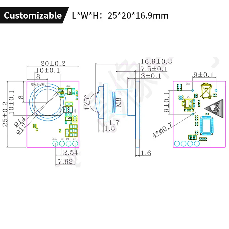 Full HD OV2710 2MP 1080P 30fps Night Vision USB2.0 Video Conferencing Camera Module