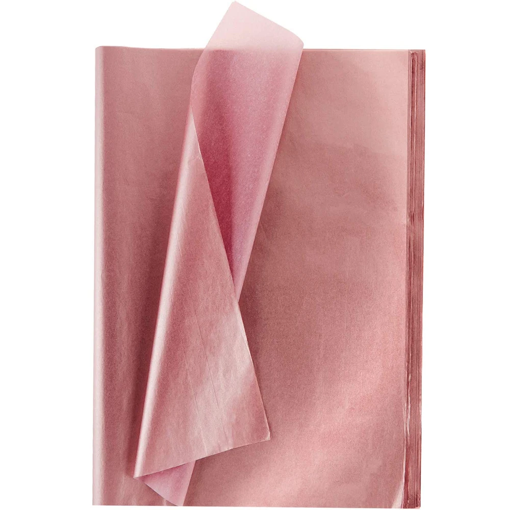 free sample custom rose gold color printed wrapping gift tissue paper for packing gift, flower, wine