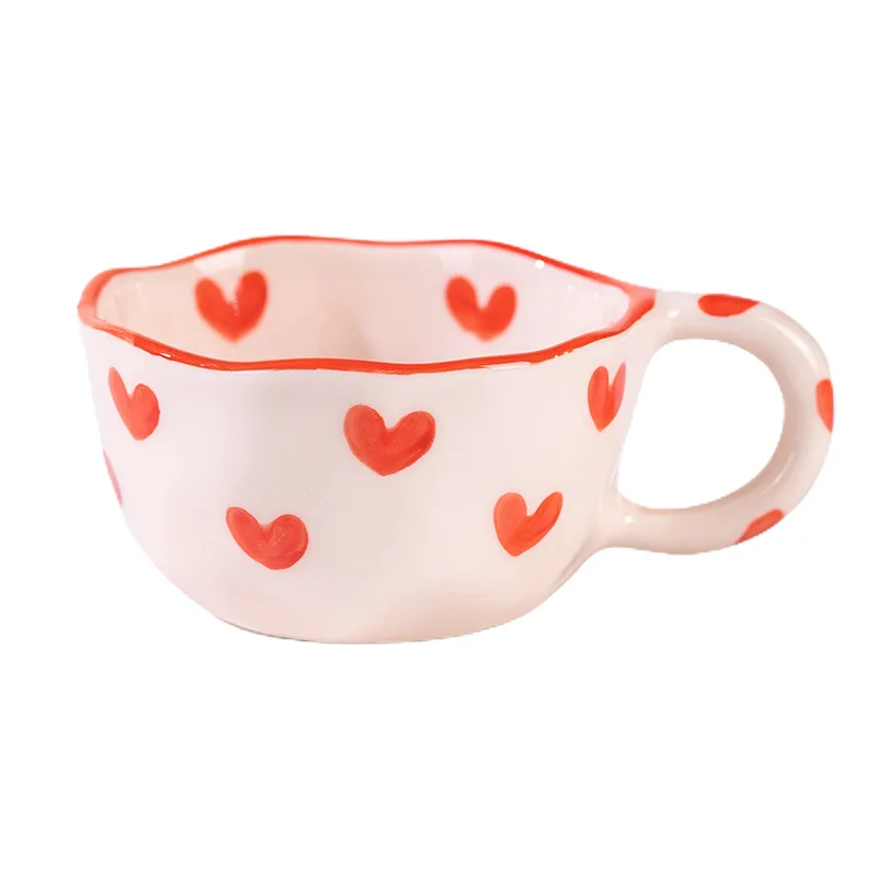 Factory Supplier 2024 New Creative Hand Painted Cute gift Ceramic Coffee Mugs Tulip Porcelain Milk Cup Tea Mugs with Gift Box