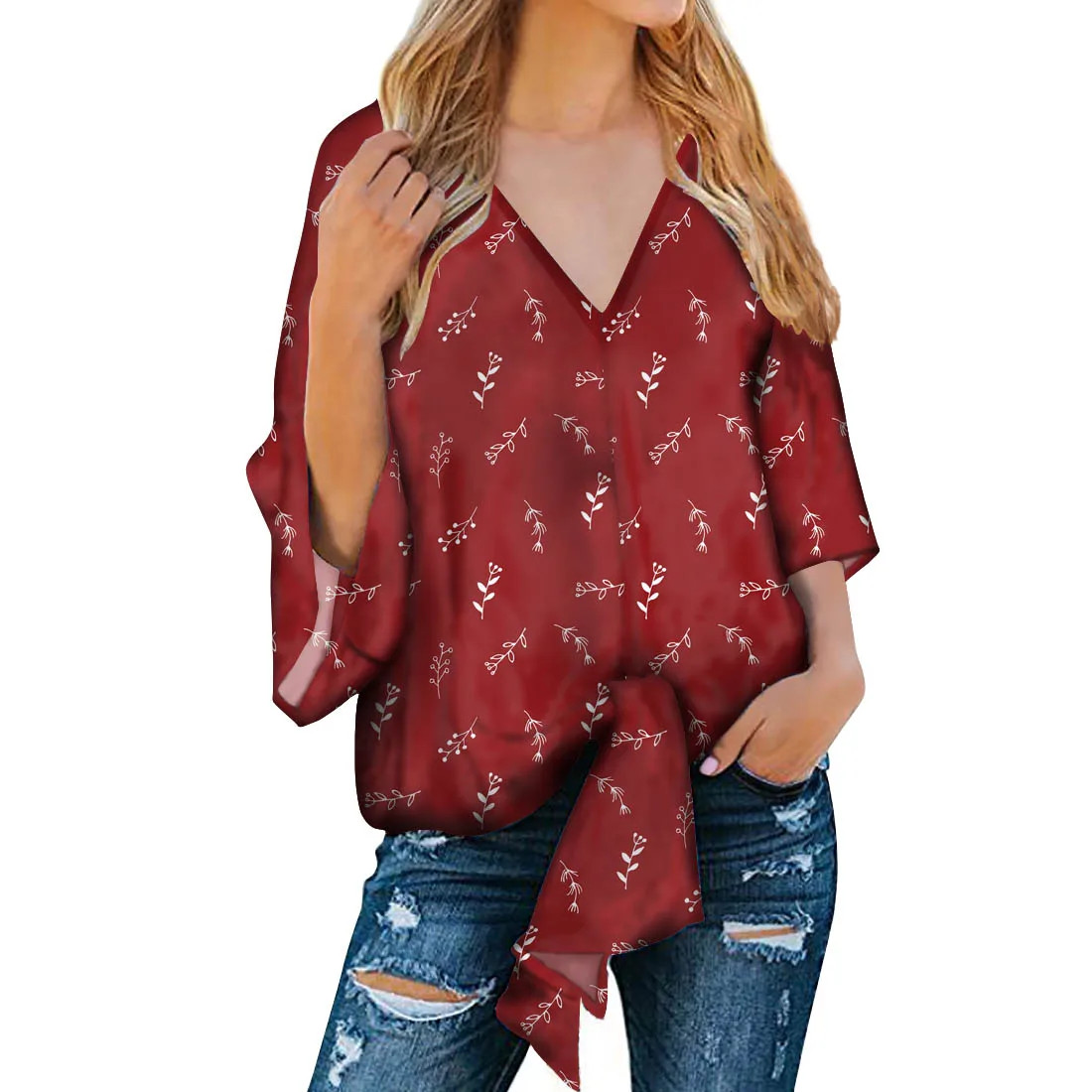 
Summer New Custom Christmas Style Print Women Plus Size Shirts Fashion Custom Shirts Soft Ladies Chiffon Shirts 