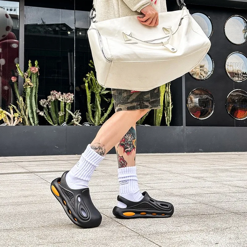Two colors Thick Platform Cloudy School Youth Clogs Beach Slides Sandals for Men