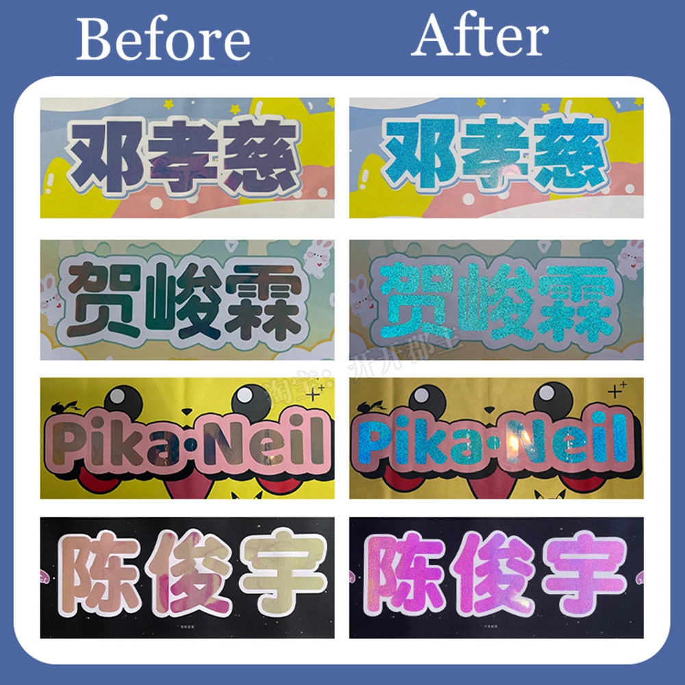 Low Price Magical Reflective Microfiber Kpop Idol Slogans Reflective Holographic Glitter Star Banner Towels