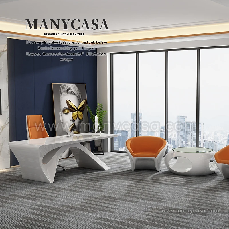 White leadership desk fashion president boss table modern creative chairman baking lacquer office furniture