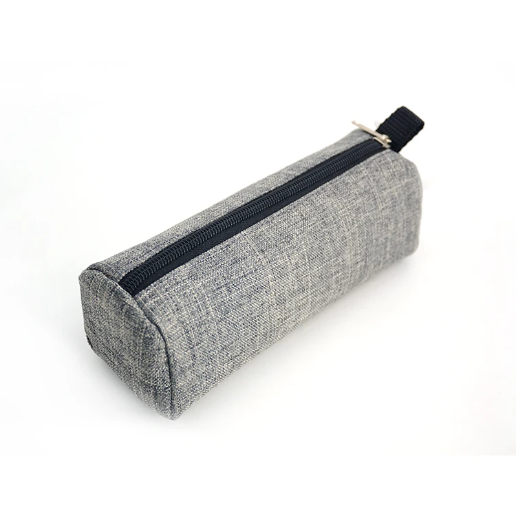 Recycled Fabric Tube Shape School Pencil Case with Zipper Custom Logo
