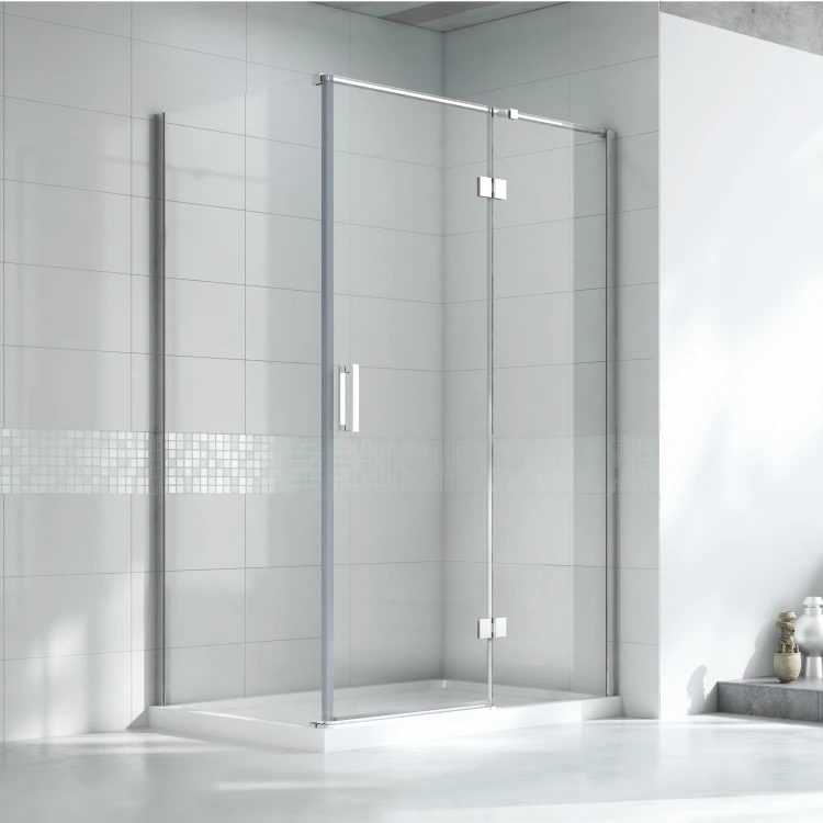Luxury L Shape Strong Hinge Shower Enclosure  Tempered Glass Bath Shower Cabin With optional Shower Tray