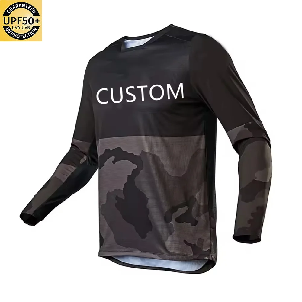 Breathable UV Protection Polyester Men Shirt Motorcycle Auto Racing Custom Motocross Jersey Racing Bike shirts Riding Jersey
