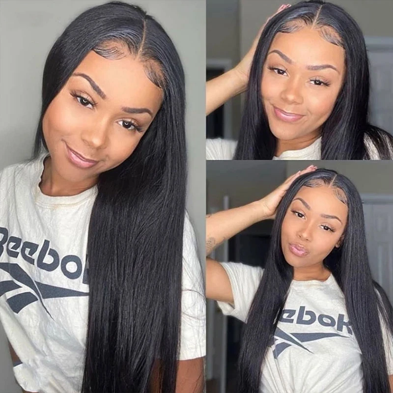 No Leave Out Straight Brazilian Human Hair Wigs,Unprocessed Virgin Lace Frontal Human Hair Wig Vendor ,V U Part Wig Human Hair