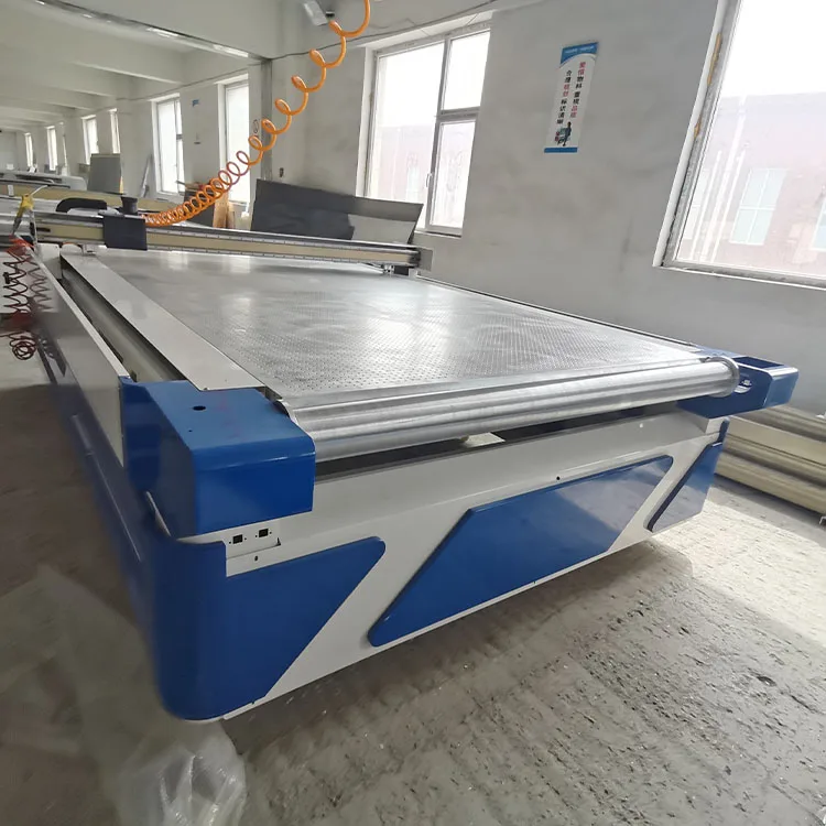 digital flatbed honeycomb vaccum table printed fabric cutting plotter machine with oscillating knife