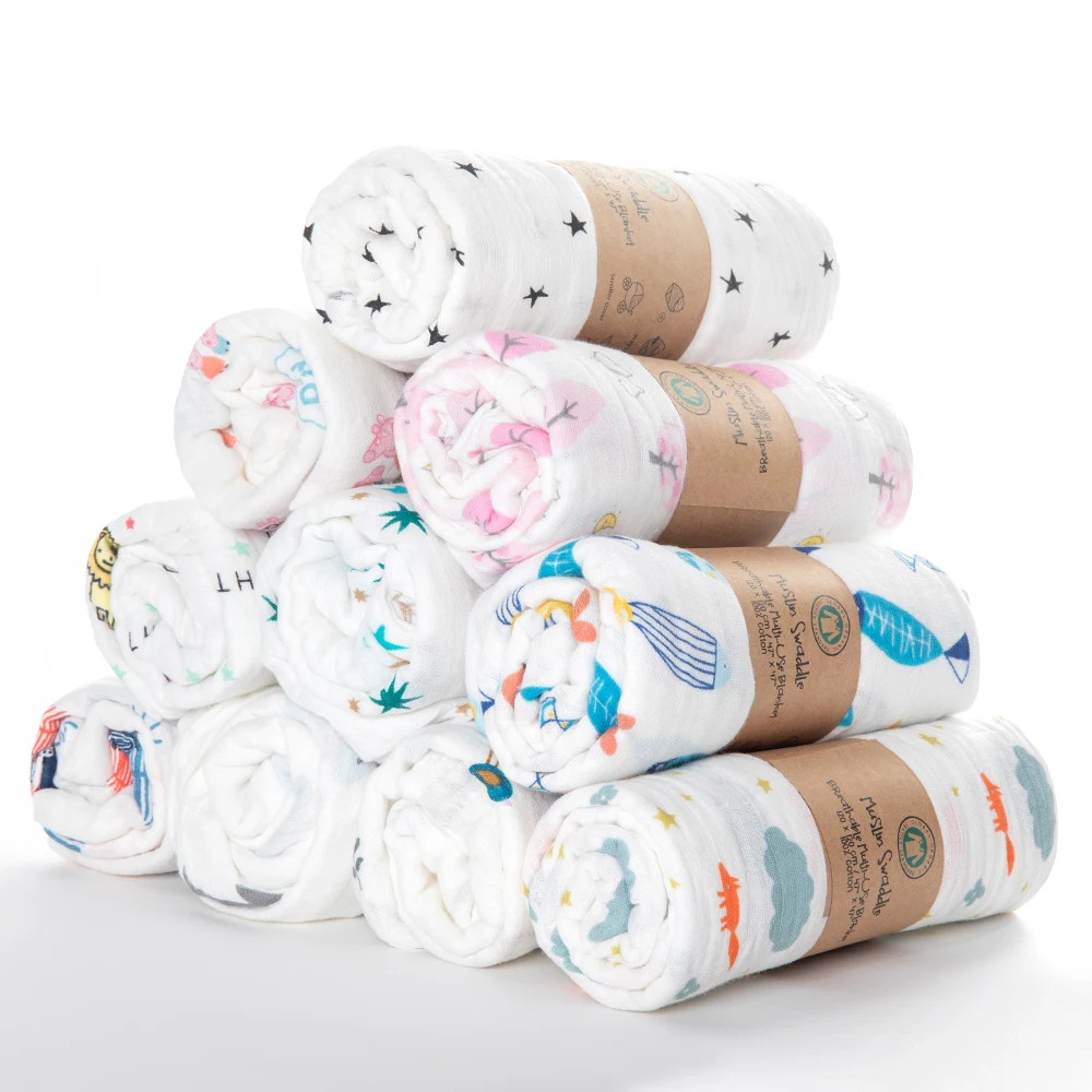 organic muslin baby blanket  swaddle wrap for baby