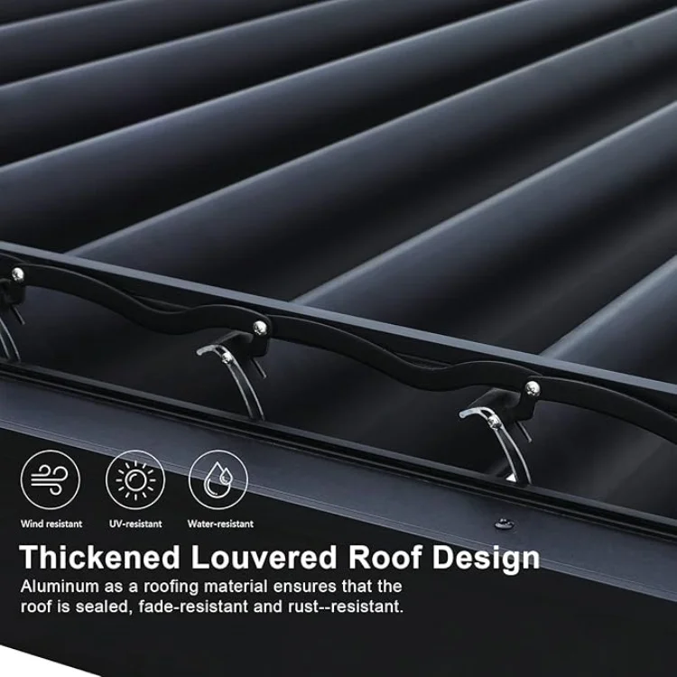 LED Light Waterproof Louver Garden Pergola with Aluminum Profile Outdoor Arches Arbours Pergolas & Bridge Design