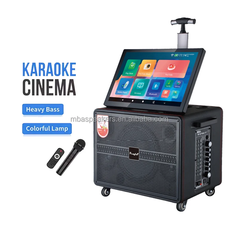 new wifi hifi 15 inch professional karaoke music audio wireless portable LCD video Android system speaker with touch screen