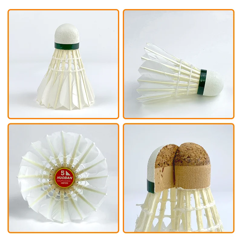 Wholesale badminton ball one dozen best quality shuttlecock goose feather for sport