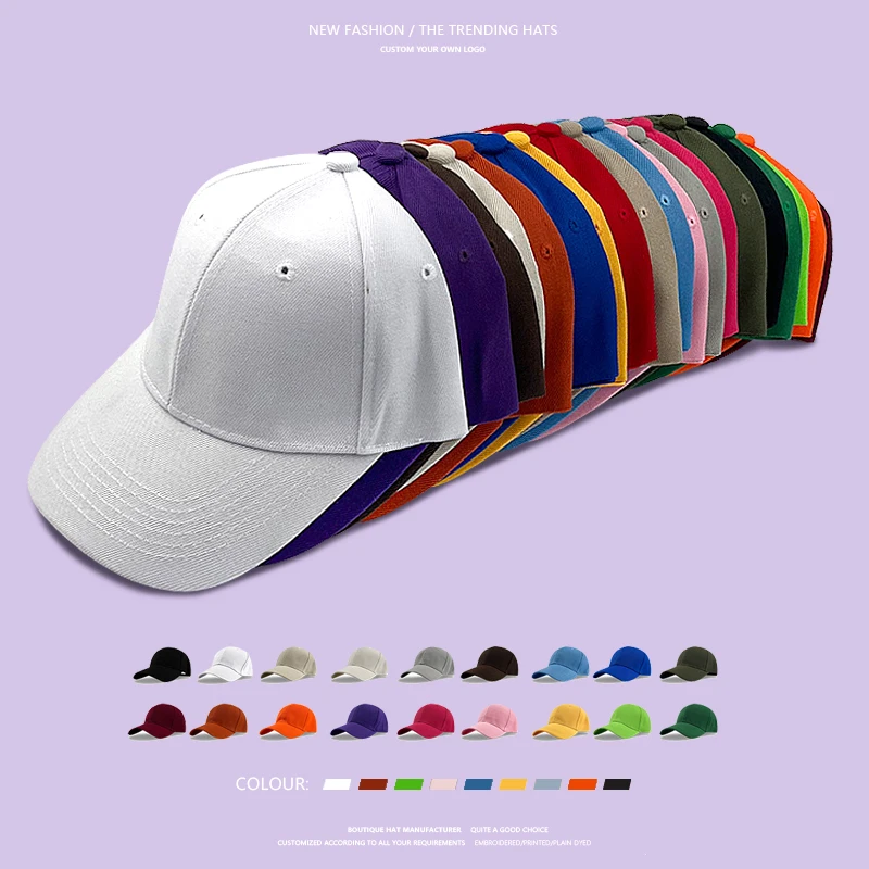 Wholesale Factory Custom Design Logo 3d Embroidery Sports Caps 6-panel Hat Blank Gorras Plain Baseball Cap