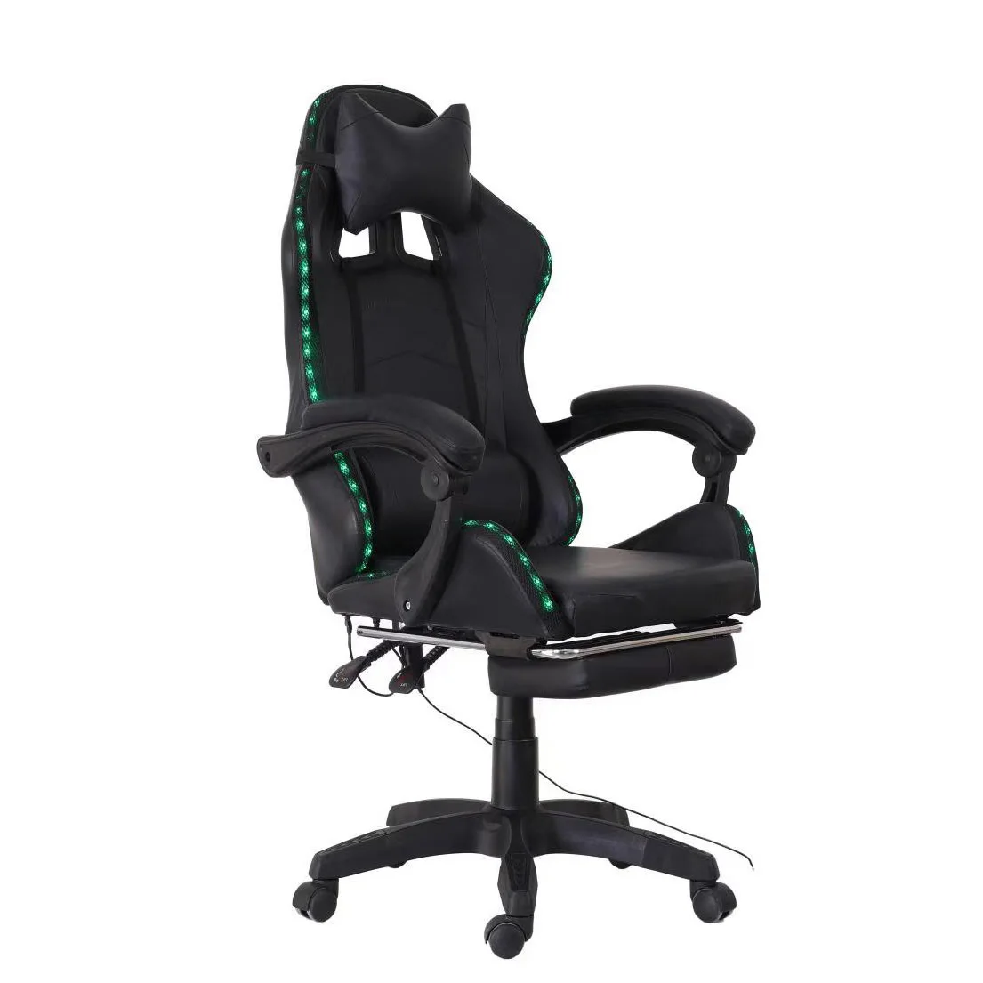 Comfortable Custom Luxury Ergonomic Computer Gaming Racing Chair with Foot Rest PP Armrest PU Leather Gaming Chair