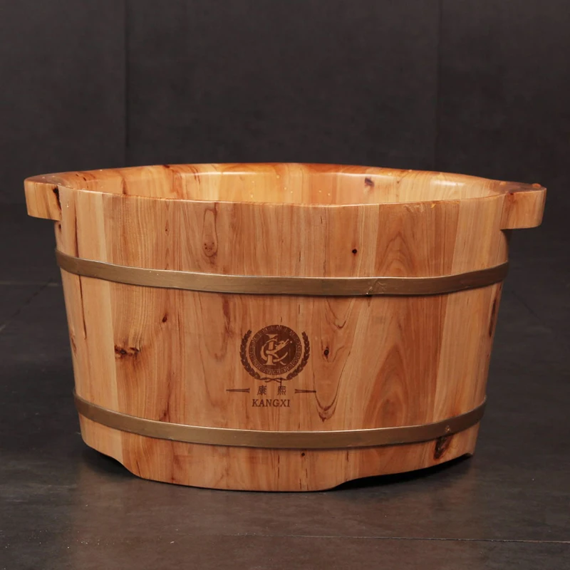 2020 new products Chinese Soaking Foot Tub For Home Use rubber Wood Massage Foot basin