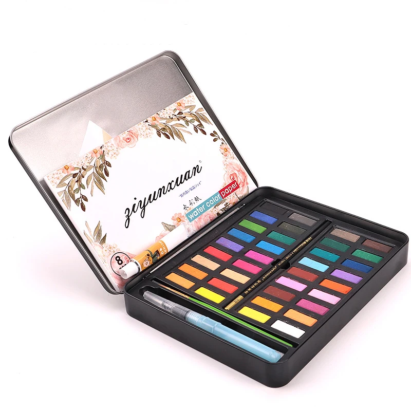 Customized Packaging 36 Colors Suitable For Beginners Diy Hand Painted Solid Watercolor Paint