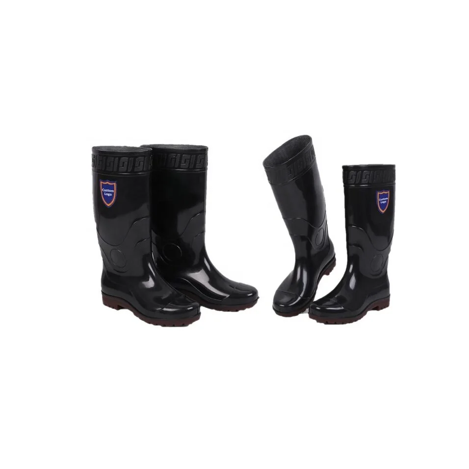Black Pink Jelly Pu Safety Waterproof Boot Heel Pvc New Arrival Plastic Rain Boots Over Shoes
