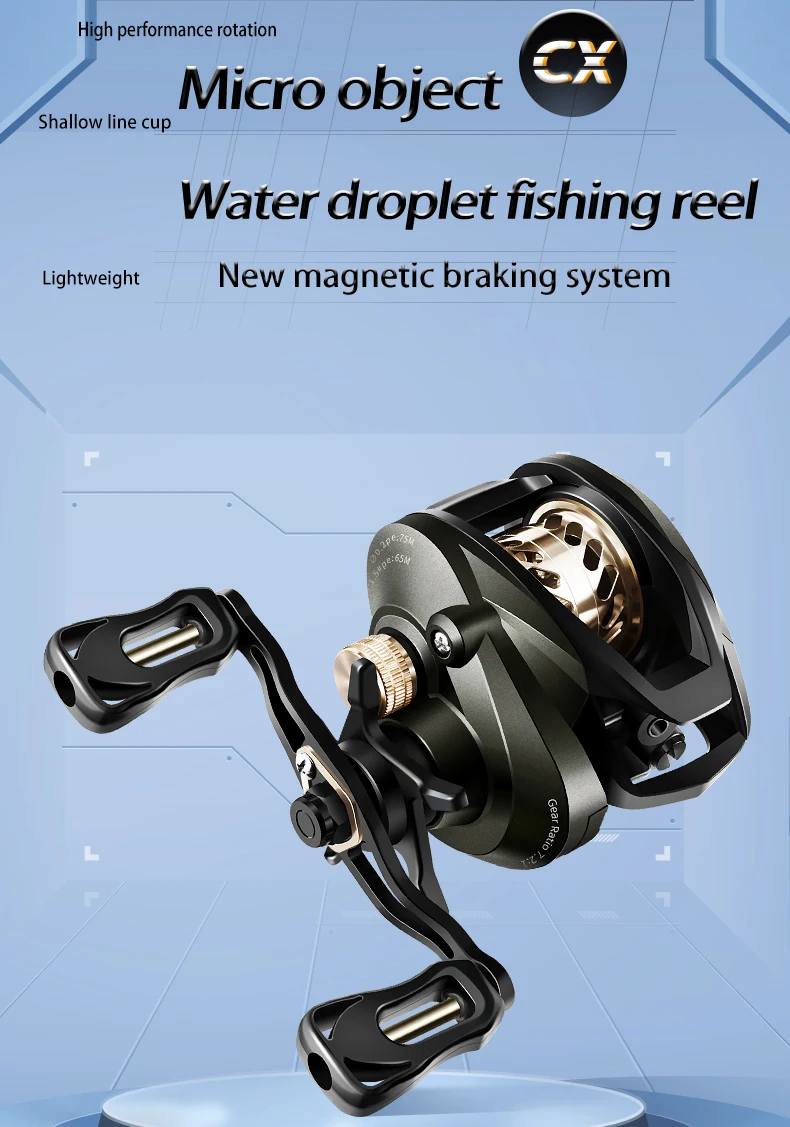 Baitcasting Reels 5+1BB Magnetic Centrifugal Brake Systems Baitcaster Reel High-Speed Ultra Smooth Low Profile Baitcast