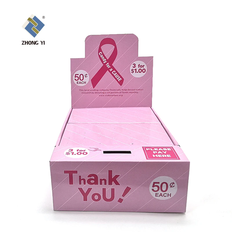 Custom Design Candy Display Boxes Cardboard Honor Donation Charity Box