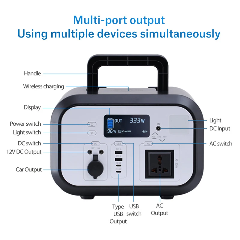 600Wh 2Kw 3Kw Battery 1000W Portable Power Station Portable Charger Power Bank
