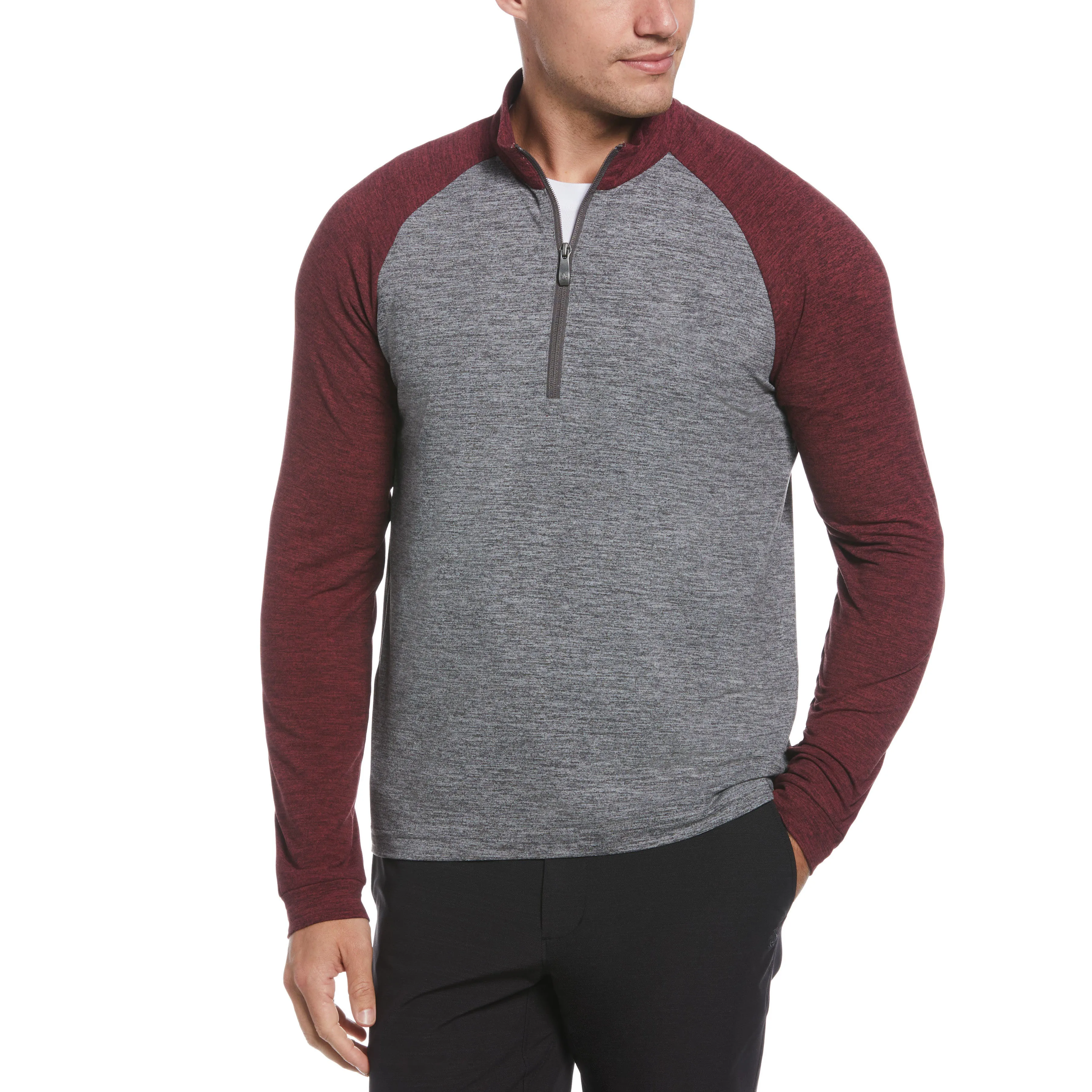 OEM Custom OEM Logo Men Polyester Cotton Long Sleeve Knitted 1/4 Quarter Zip Golf Pullover