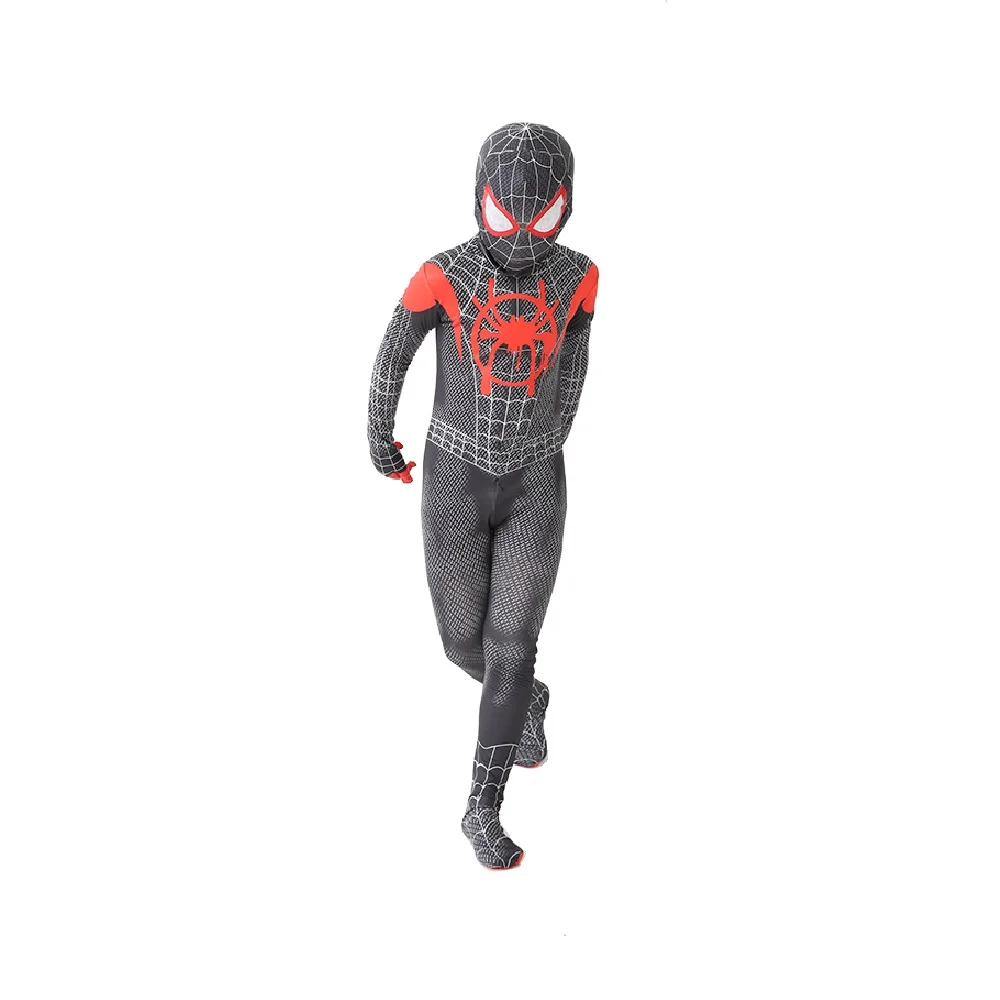 New Miles Morales Far From Home Cosplay Costume Zentai Spiderman Costume Superhero Bodysuit Spandex Suit for Kids Custom Made