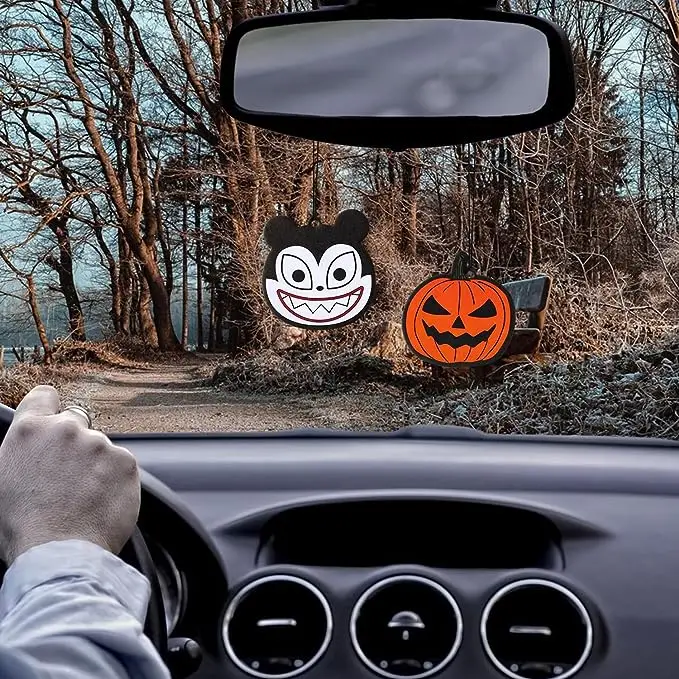 Halloween Classic Horror Characters Car Air Fresheners Incense Chips Scented Ornament Car Rearview Mirror Pendant Scary