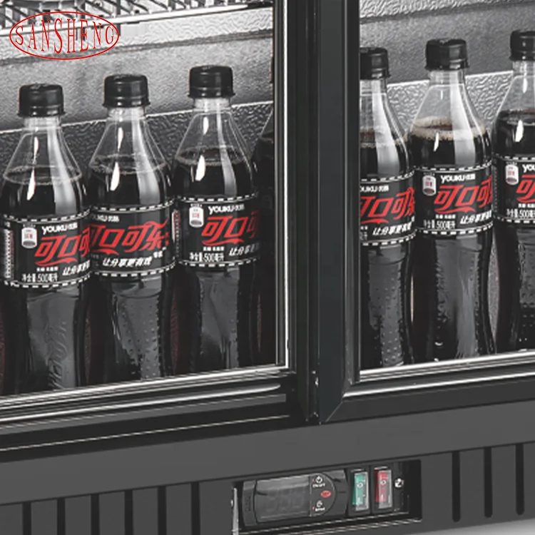 Double Doors Counter Top Beverage Fridge Beer Display Cooler Refrigerator Under Back Bar Beer Cooler