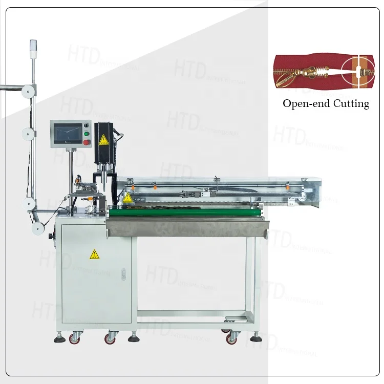 HTD Full Automatic Metal Zipper Ultrasonic Cutting Machine For Open end Zipper Process