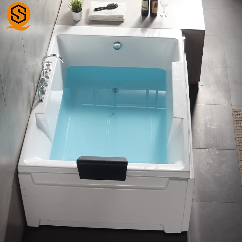 New Modern Design Black Wooden Whirlpools Massage Acrylic Bathtub