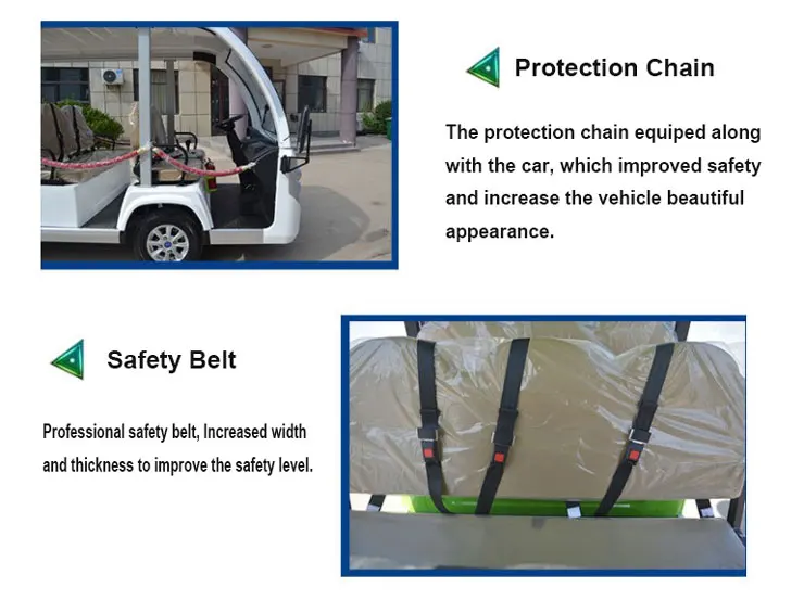 4 rows 14 seaters quality electric sightseeing car maintenance free 4 wheels with big rear mirror