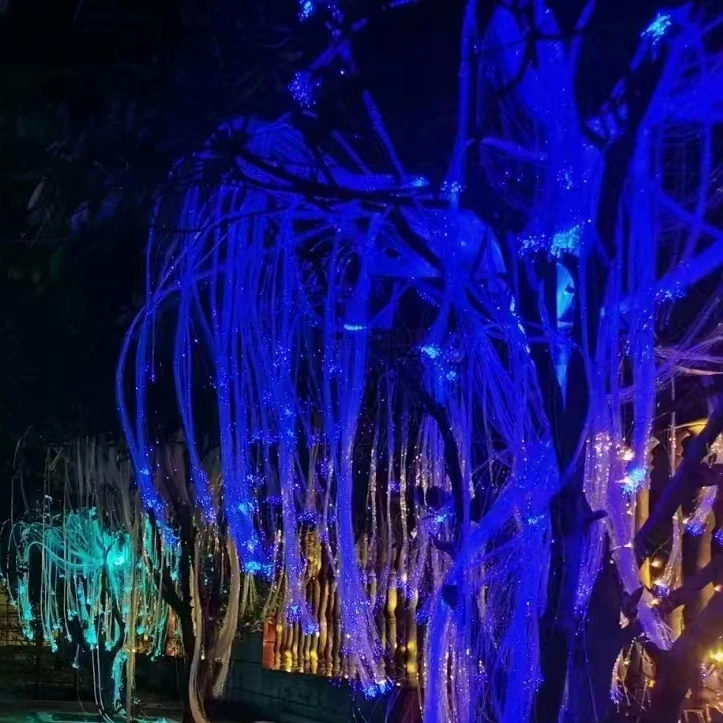 0.75mm*200pcs*5m plastic optical fiber bundle with RGBW 6W IP65 light source car/home LED fiber optic light starlight headliner