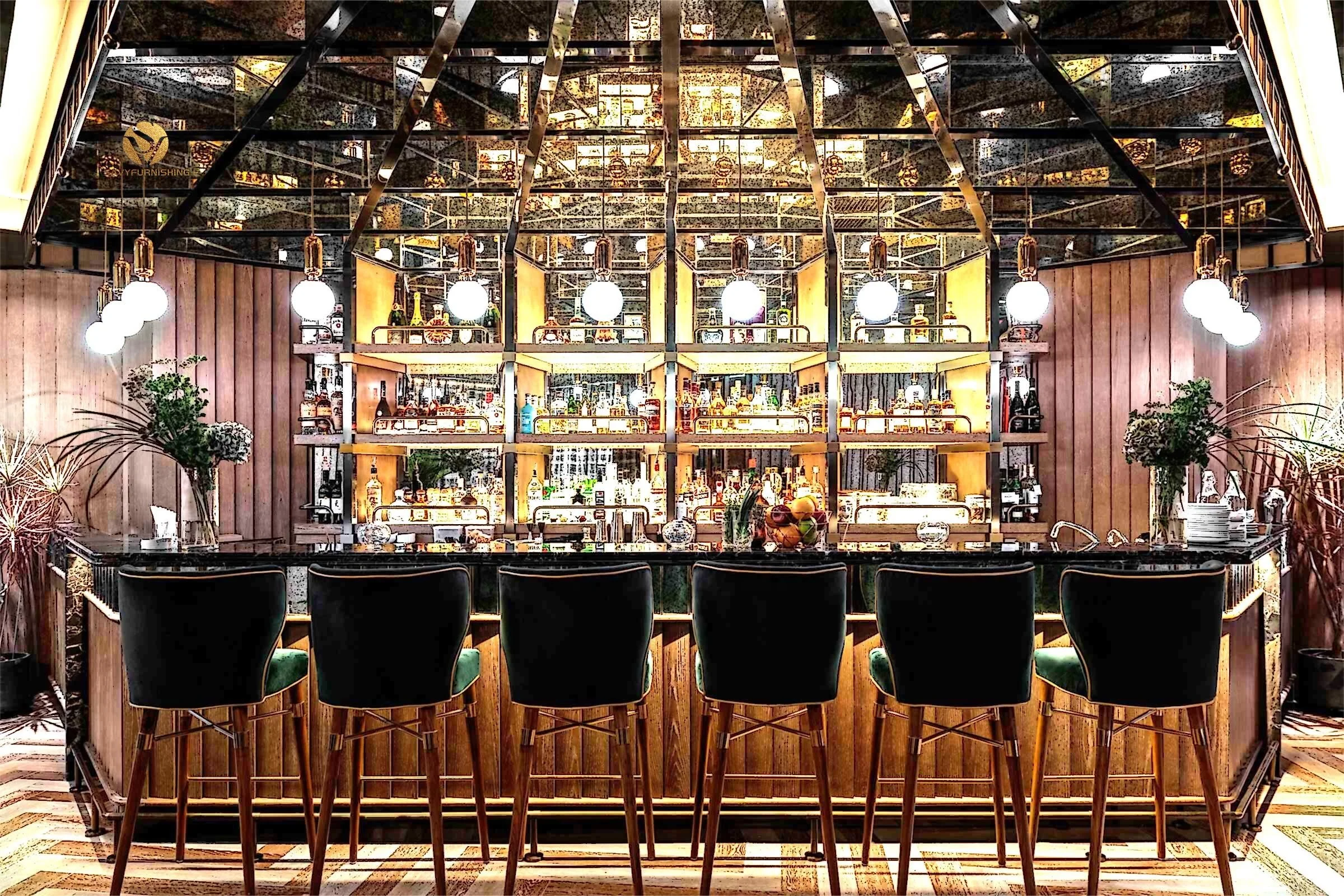 Customized Bar Furniture Modern Cafeteria Counter Design Modern Restaurant Furniture Designer