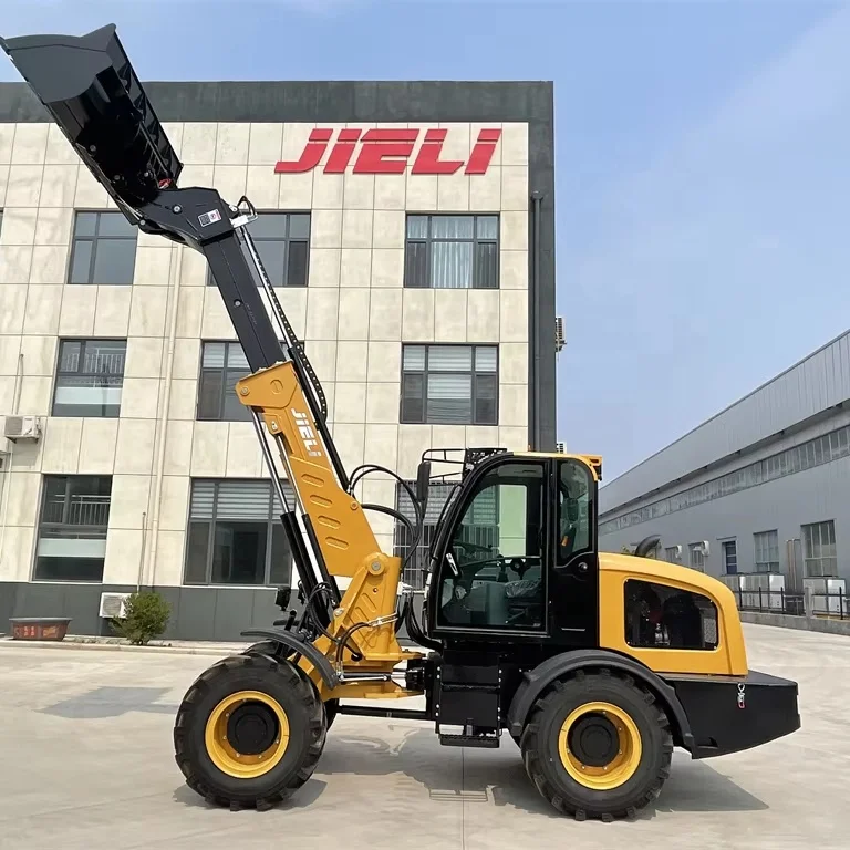 2500kg small telescopic loader household wood spare parts machinery telescopic front end wheel loader with tire chains