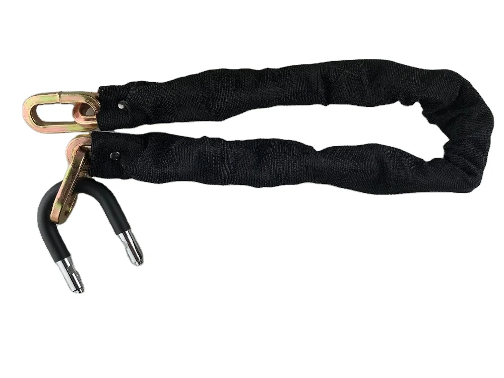 Black Chain  Bike Lock With U Type Padlock Cloth Cover Heavy Duty Bicycle Lock