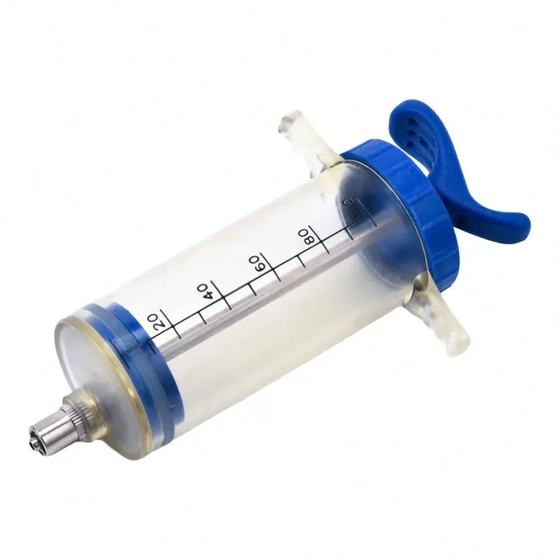 Plain 100ml animal husbandry veterinary syringe reusable  veterinary plastic syringe