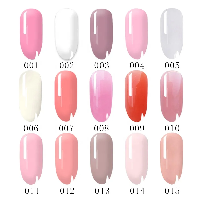 Long Lasting  Healthy Transparent Pink White  Color UV Gel Nail Polish Set Acrylic Gel Manicure  With Slip Solution